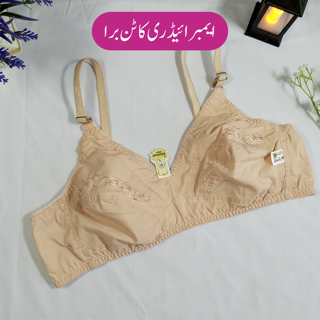 Embroidery Cotton Bra for Women